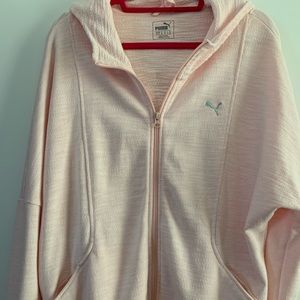 Puma baby pink women’s zip up hoodie sweatshirt XL